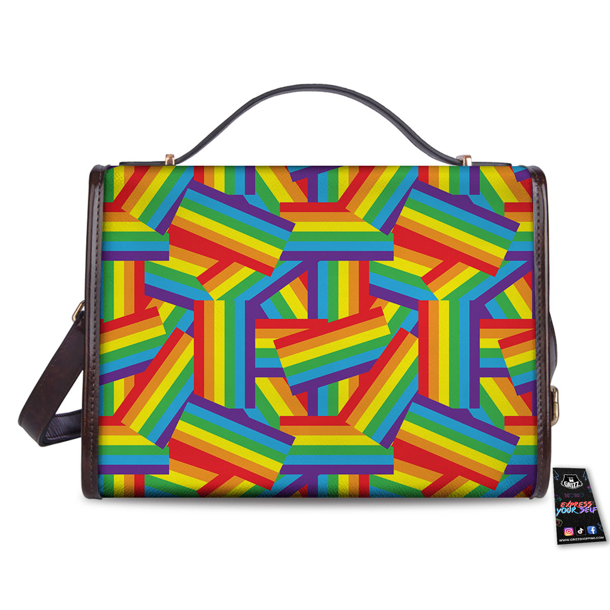 Rainbow Flag LGBT Pride Pattern Women's Satchel Bag-grizzshop
