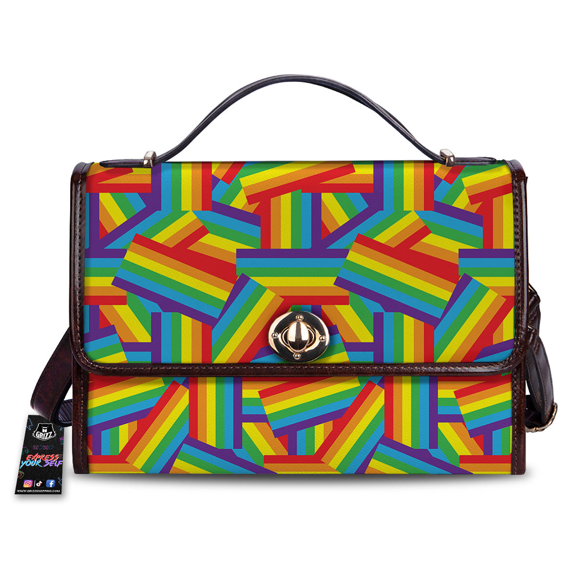 Rainbow Flag LGBT Pride Pattern Women's Satchel Bag-grizzshop