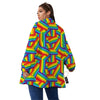 Rainbow Flag LGBT Pride Pattern Women's Sherpa Jacket-grizzshop