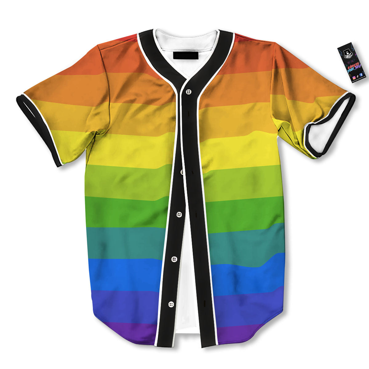 Rainbow Flag LGBT Pride Print Baseball Jersey-grizzshop