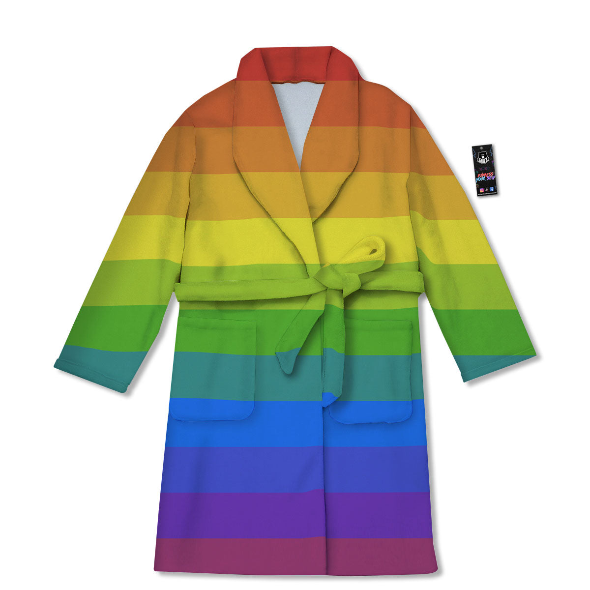 Rainbow Flag LGBT Pride Print Bathrobe-grizzshop