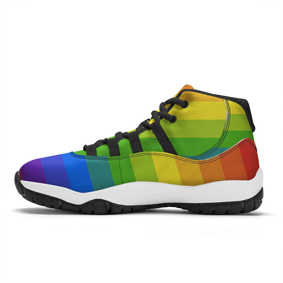 Rainbow Flag LGBT Pride Print Black Bball Shoes-grizzshop