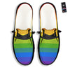 Rainbow Flag LGBT Pride Print Black Loafers-grizzshop