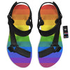 Rainbow Flag LGBT Pride Print Black Open Toe Sandals-grizzshop