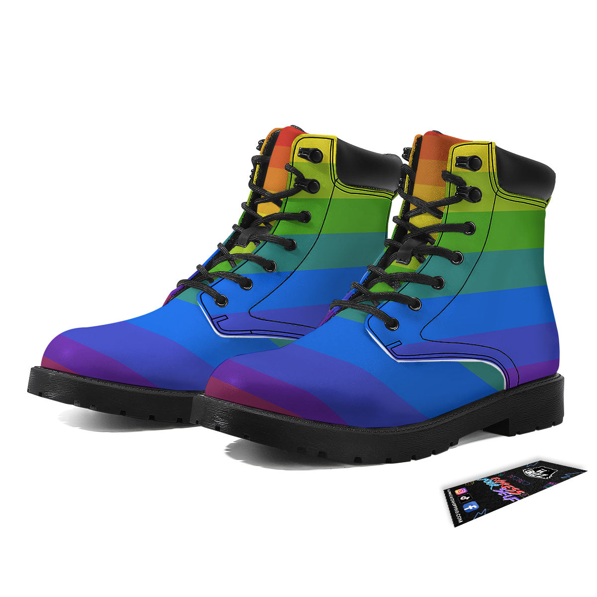 Rainbow Flag LGBT Pride Print Boots-grizzshop