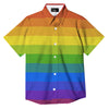 Rainbow Flag LGBT Pride Print Button Up Shirt-grizzshop