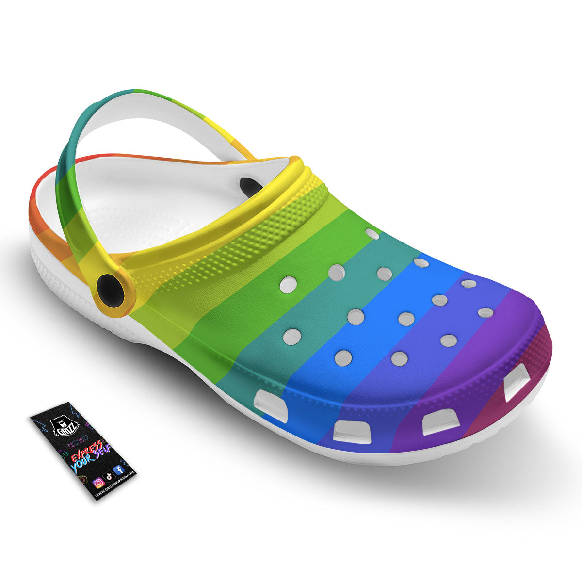 Rainbow Flag LGBT Pride Print Clog-grizzshop