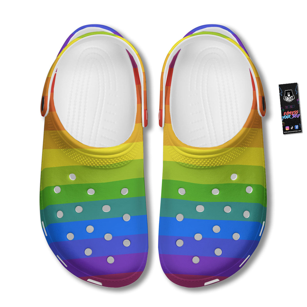 Rainbow Flag LGBT Pride Print Clog-grizzshop