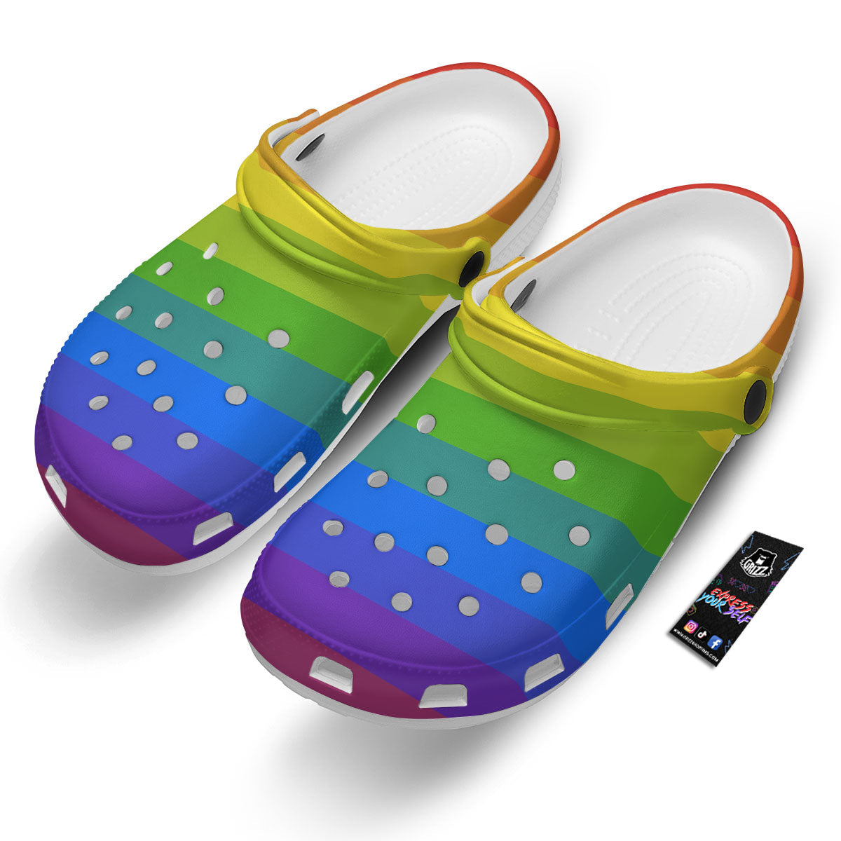 Rainbow Flag LGBT Pride Print Clog-grizzshop