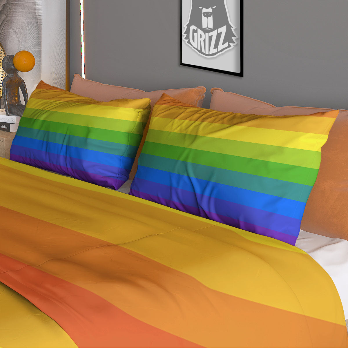 Rainbow Flag LGBT Pride Print Duvet Cover Bedding Set