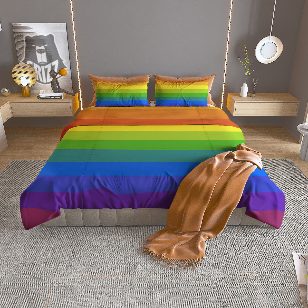 Rainbow Flag LGBT Pride Print Duvet Cover Bedding Set