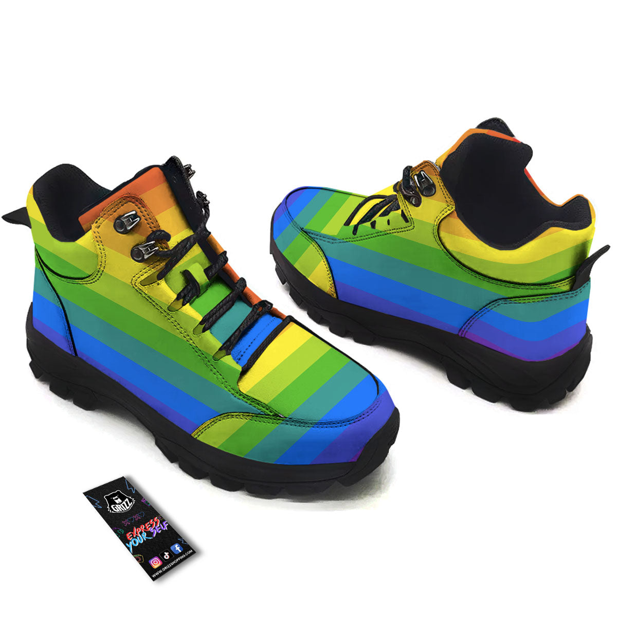 Rainbow Flag LGBT Pride Print Hiking Shoes-grizzshop