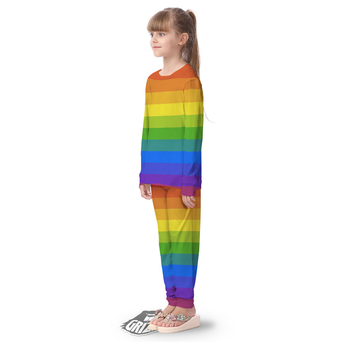 Rainbow Flag LGBT Pride Print Kid's Pajamas-grizzshop