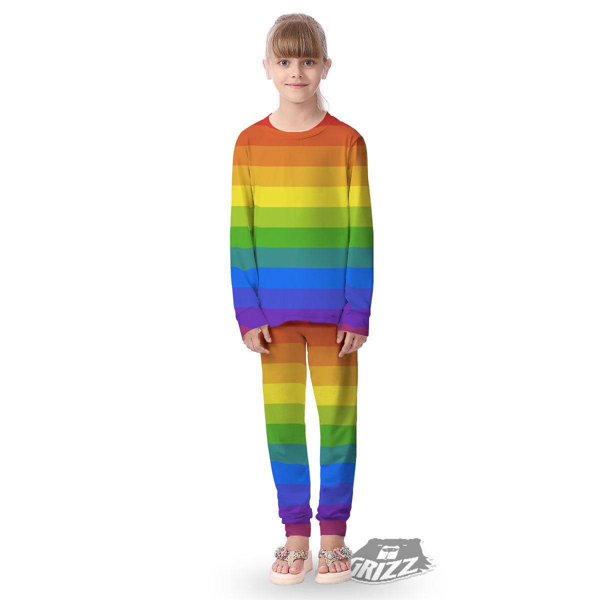 Rainbow Flag LGBT Pride Print Kid's Pajamas-grizzshop