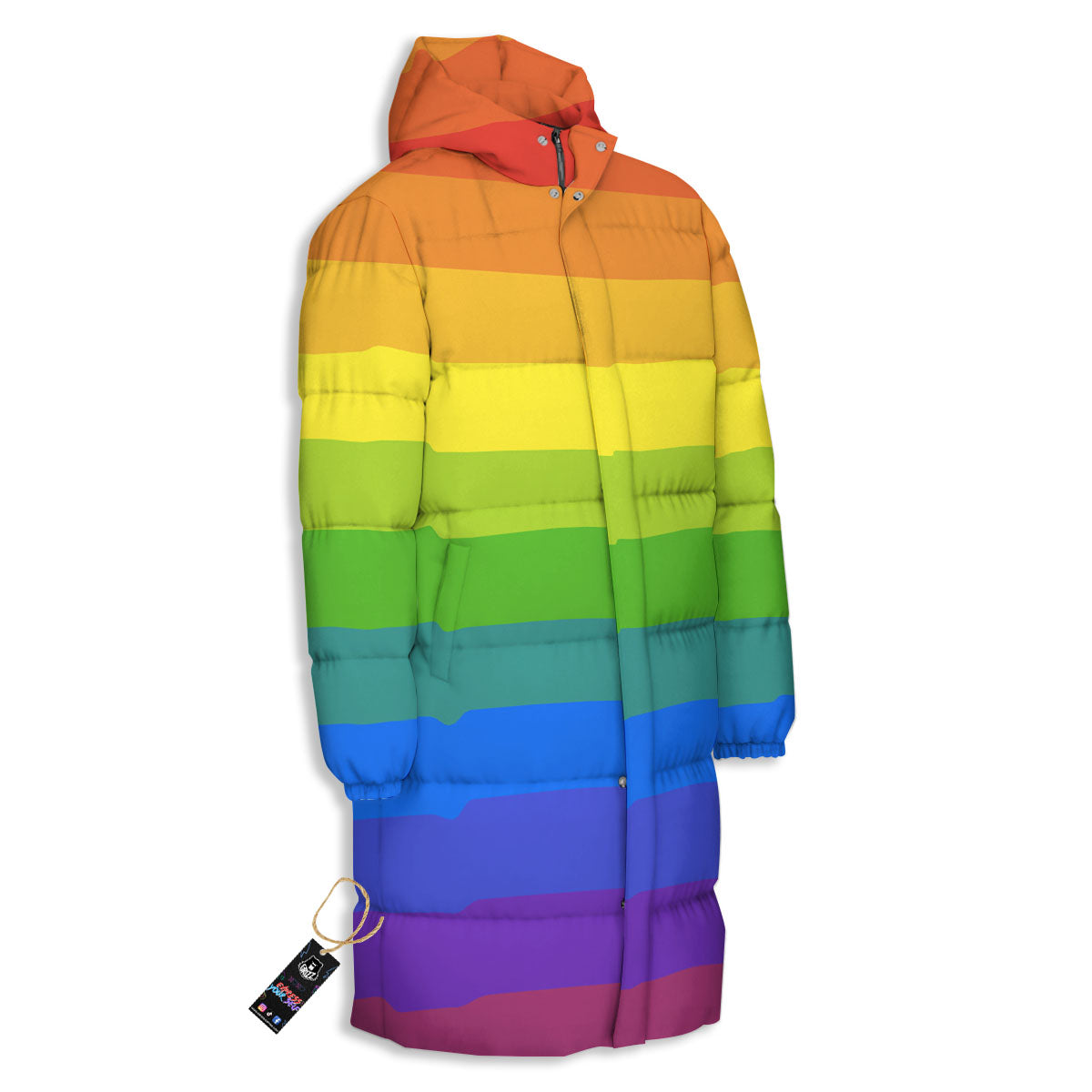 Rainbow Flag LGBT Pride Print Long Down Jacket-grizzshop