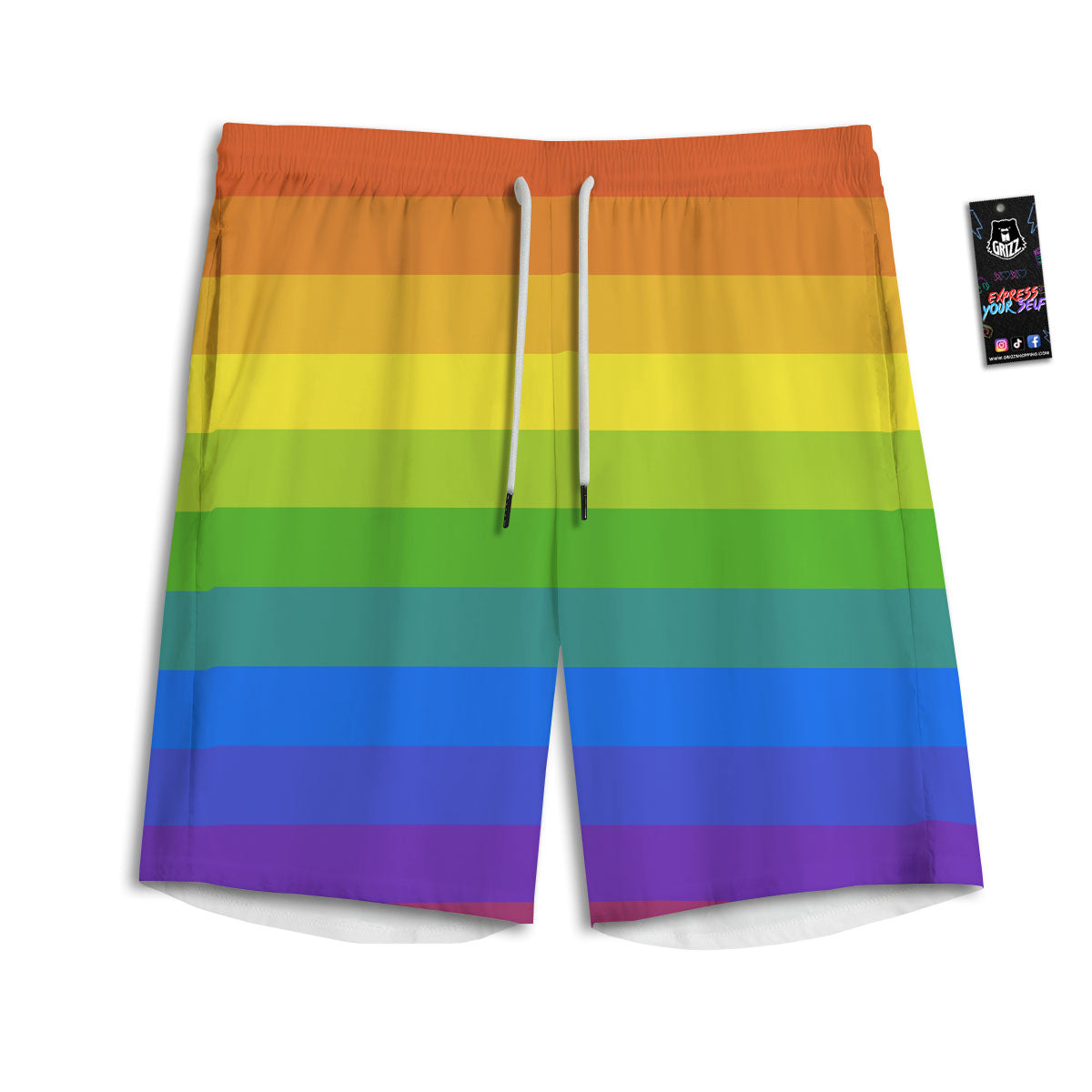 Rainbow Flag LGBT Pride Print Men's Athletic Shorts