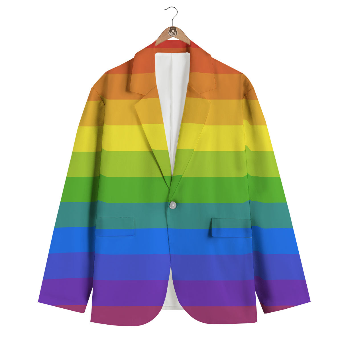 Rainbow Flag LGBT Pride Print Men's Blazer-grizzshop