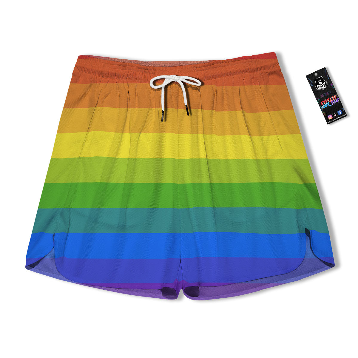 Rainbow Flag LGBT Pride Print Men's Running Shorts-grizzshop