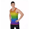 Rainbow Flag LGBT Pride Print Men's Tank Top-grizzshop