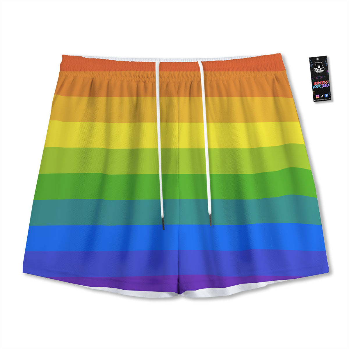 Rainbow Flag LGBT Pride Print Mesh Shorts