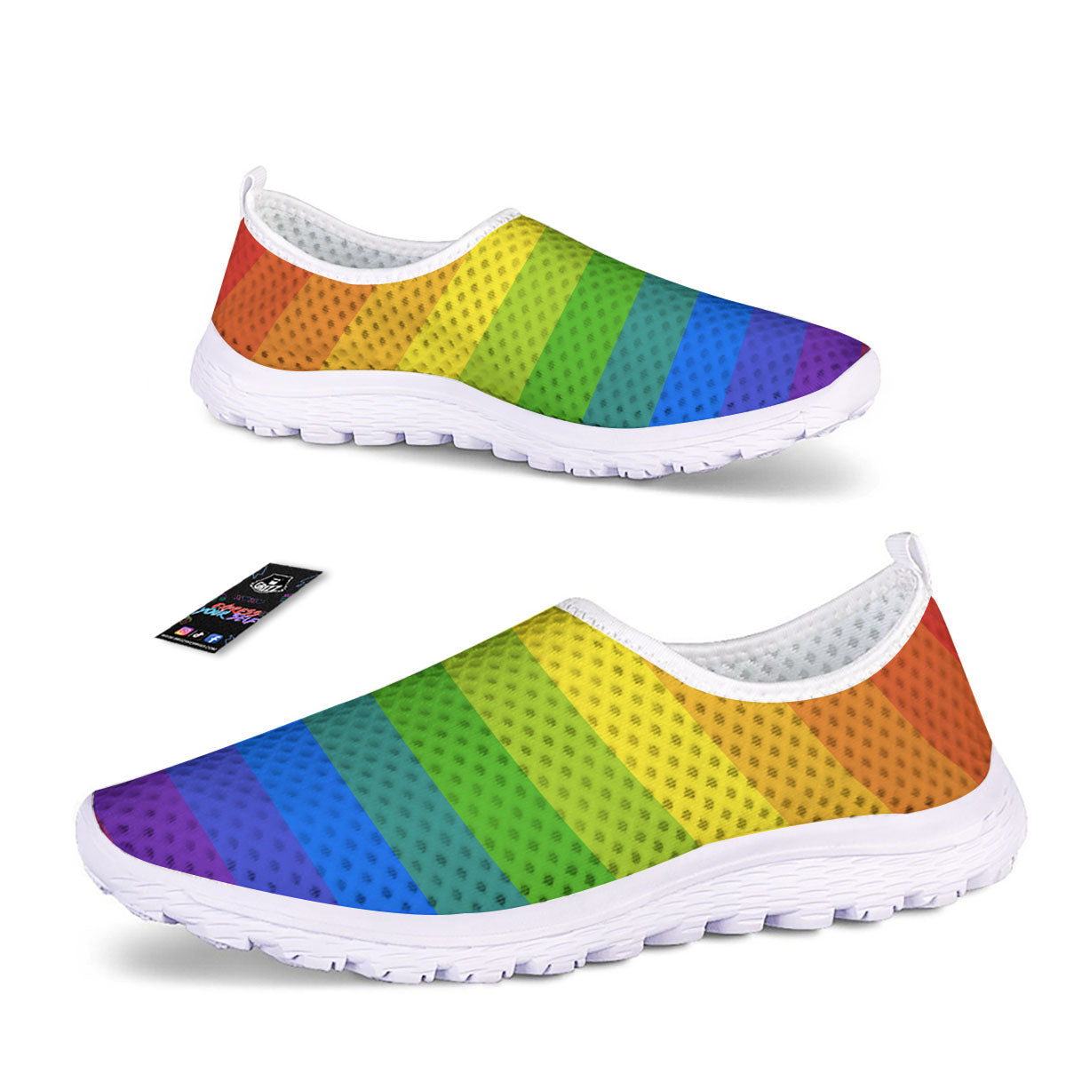 Rainbow Flag LGBT Pride Print Nurse Shoes-grizzshop