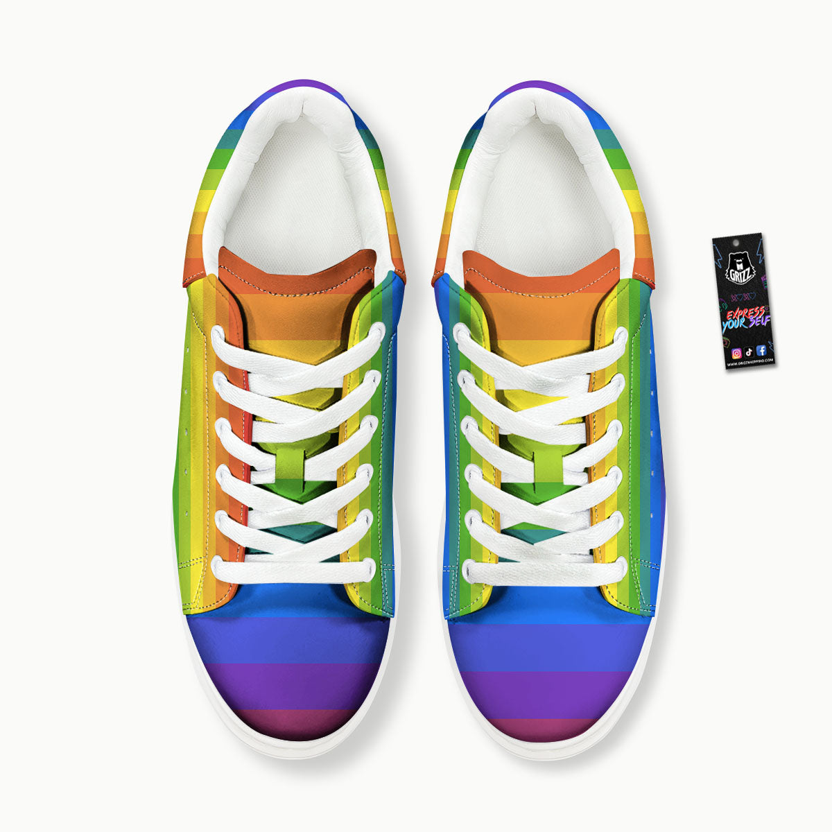 Rainbow Flag LGBT Pride Print Platform Shoes-grizzshop