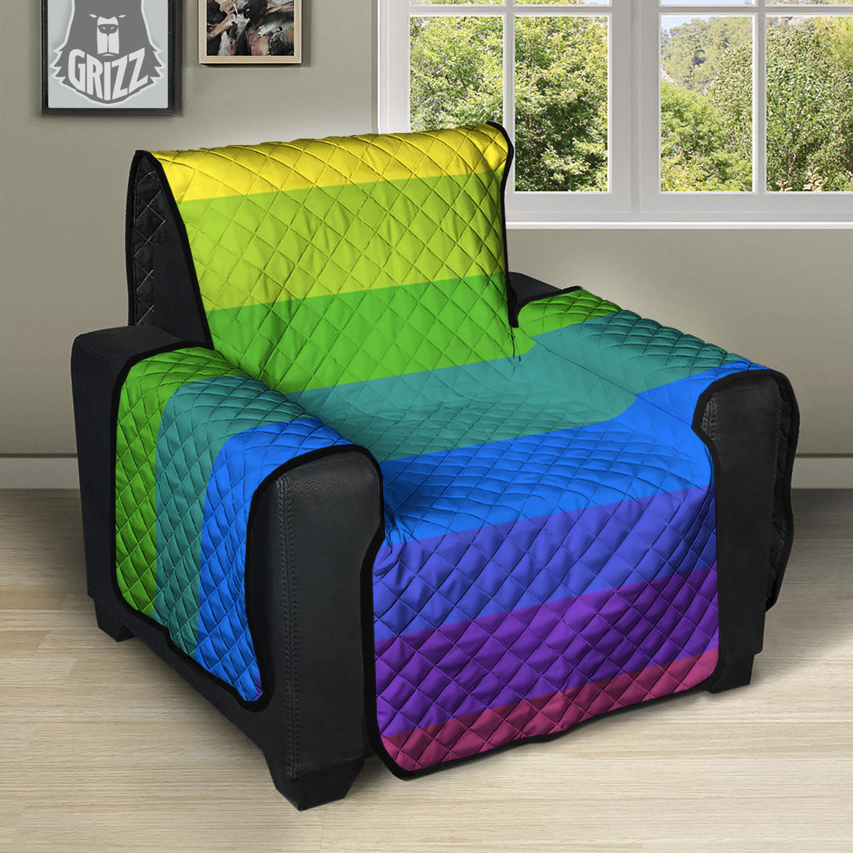 Rainbow Flag LGBT Pride Print Recliner Protector-grizzshop