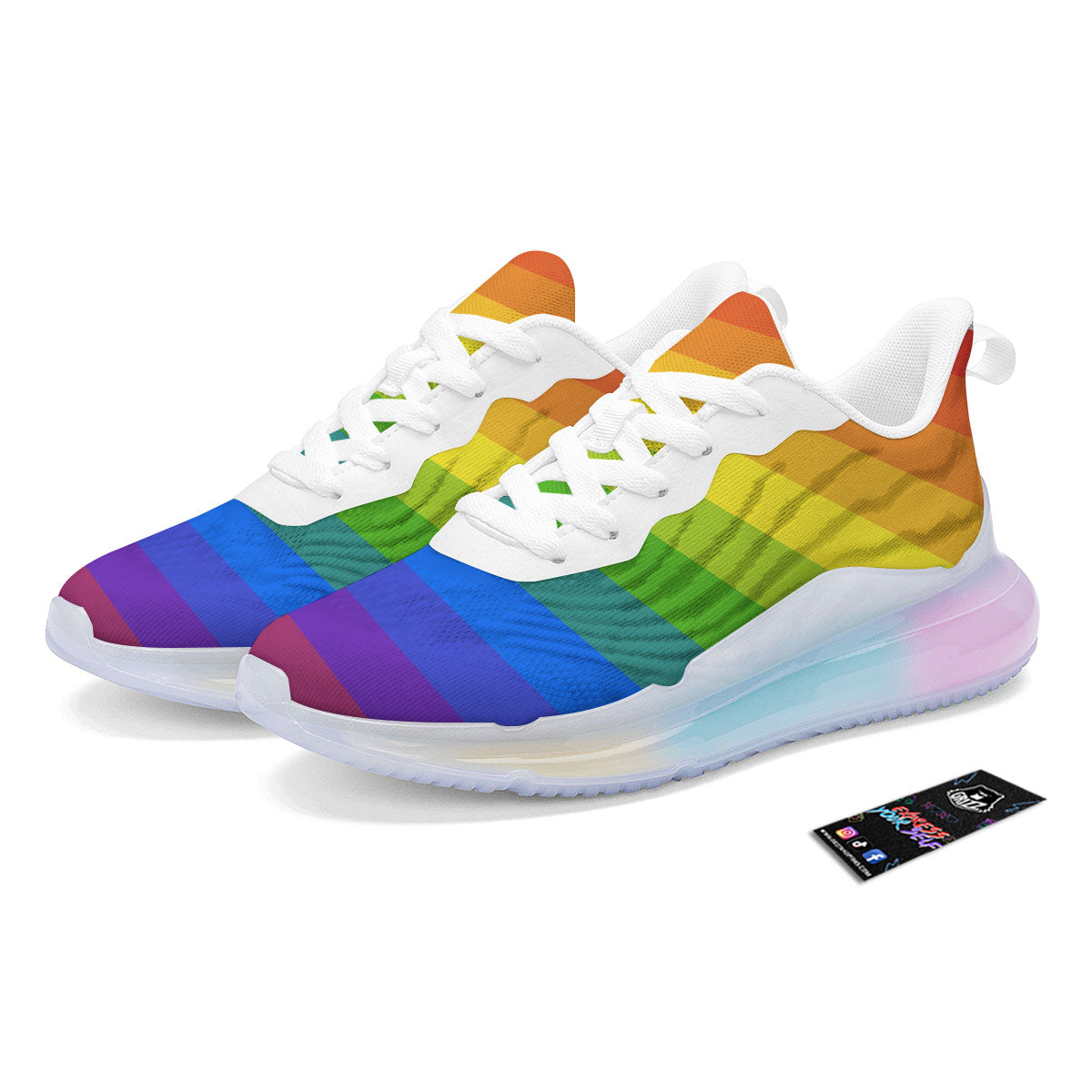 Rainbow Flag LGBT Pride Print Running Sneakers-grizzshop