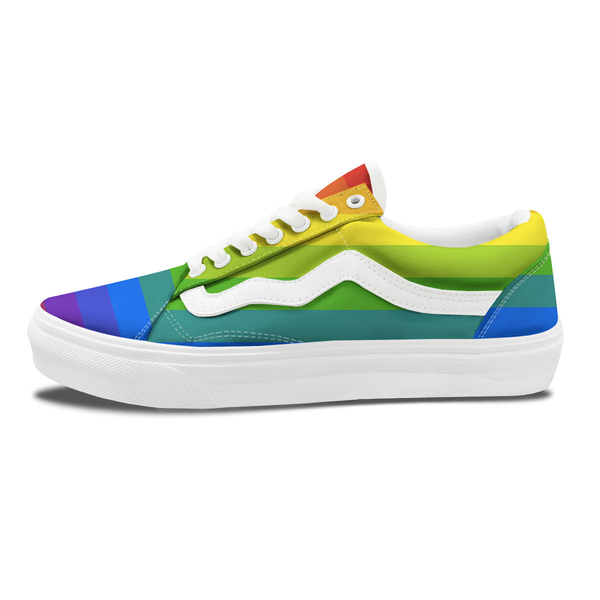 Rainbow Flag LGBT Pride Print Skate Shoes-grizzshop