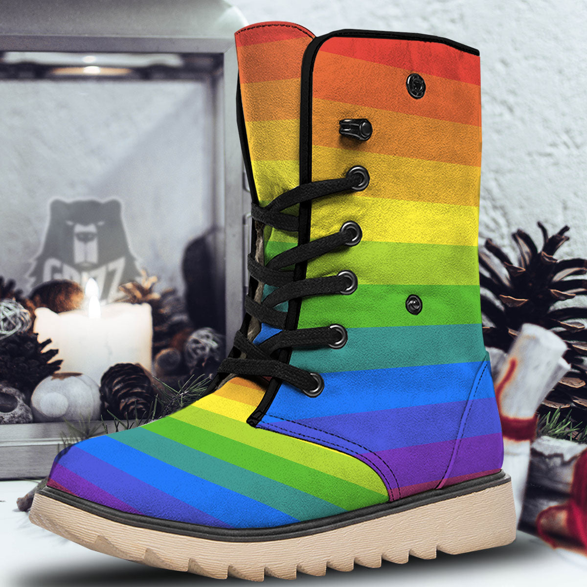 Rainbow Flag LGBT Pride Print Snow Boots-grizzshop