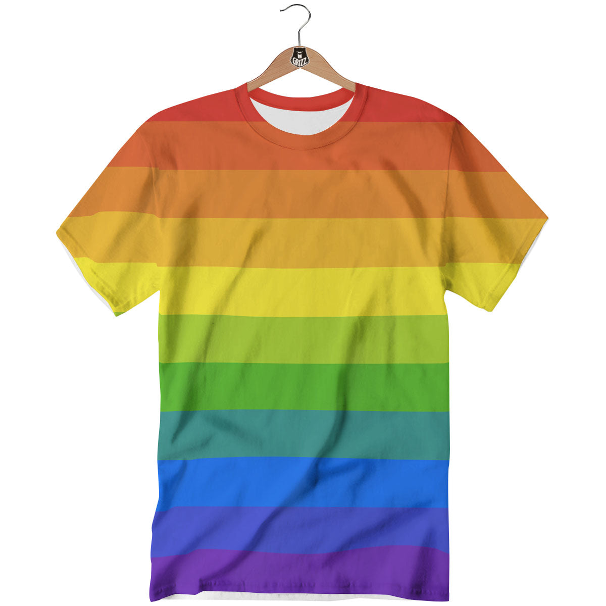 Rainbow Flag LGBT Pride Print T-Shirt-grizzshop