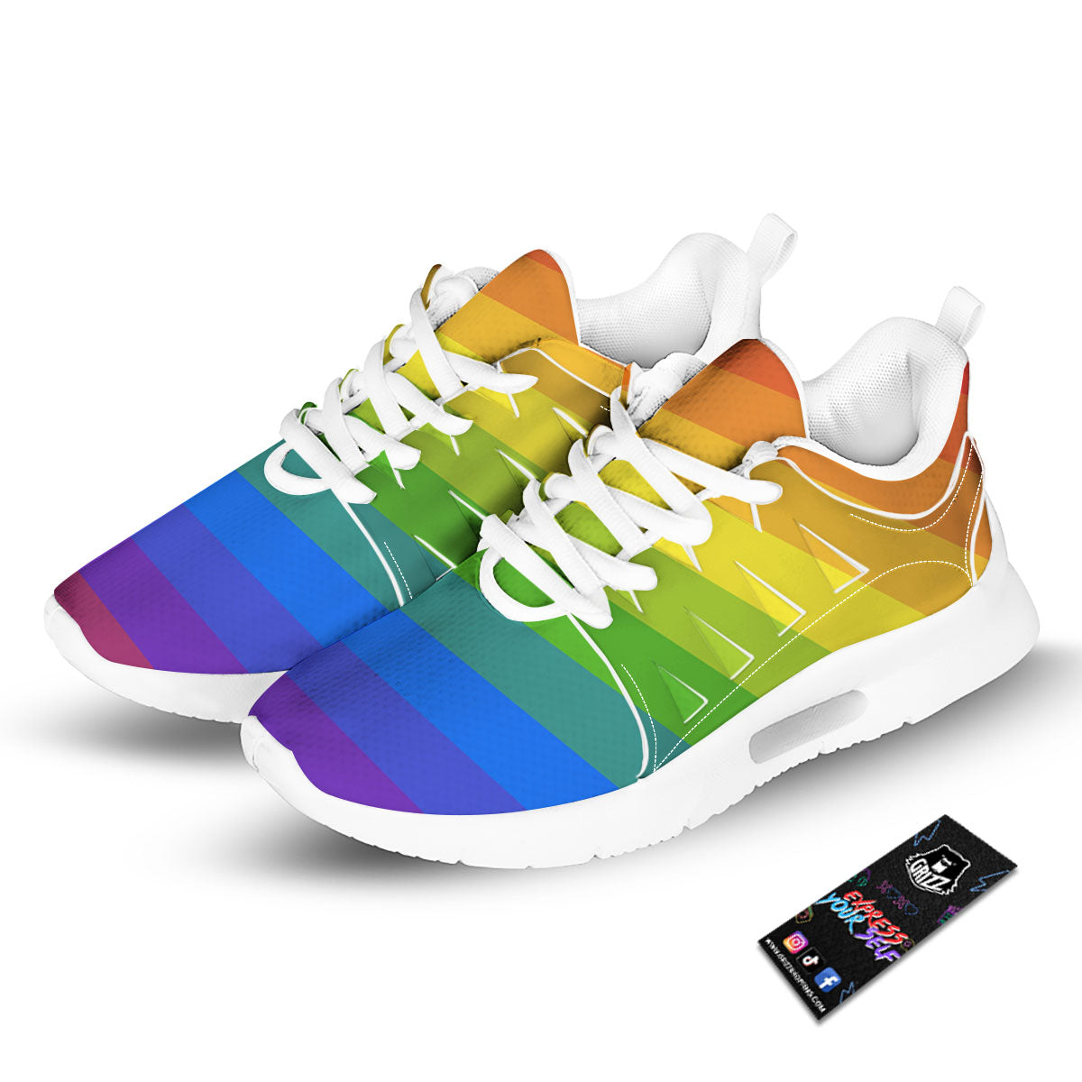 Rainbow Flag LGBT Pride Print Tennis Shoes-grizzshop