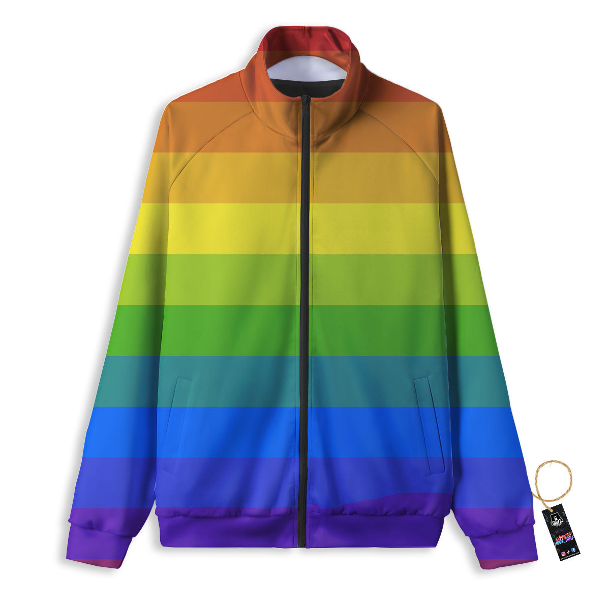 Rainbow Flag LGBT Pride Print Track Jacket-grizzshop