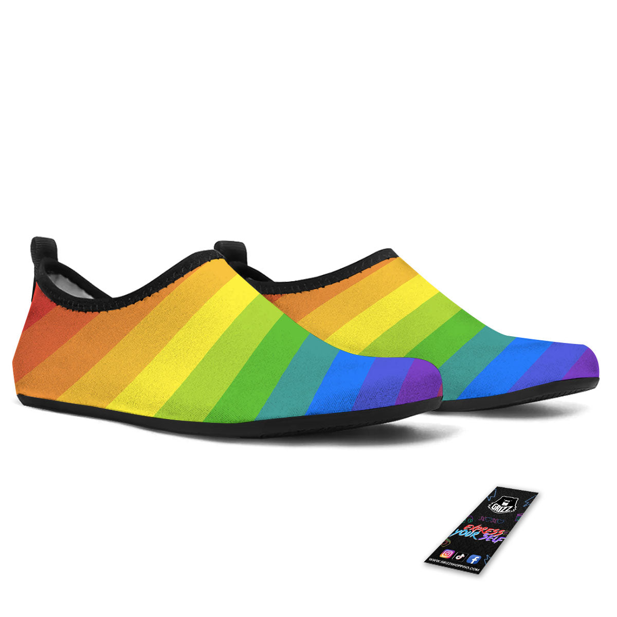 Rainbow Flag LGBT Pride Print Water Shoes-grizzshop