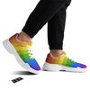 Rainbow Flag LGBT Pride Print White Chunky Shoes-grizzshop