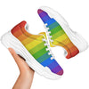 Rainbow Flag LGBT Pride Print White Chunky Shoes-grizzshop