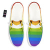 Rainbow Flag LGBT Pride Print White Loafers-grizzshop