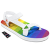 Rainbow Flag LGBT Pride Print White Open Toe Sandals-grizzshop