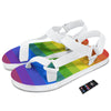 Rainbow Flag LGBT Pride Print White Open Toe Sandals-grizzshop