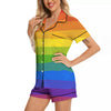 Rainbow Flag LGBT Pride Print Women Silk Pajamas-grizzshop