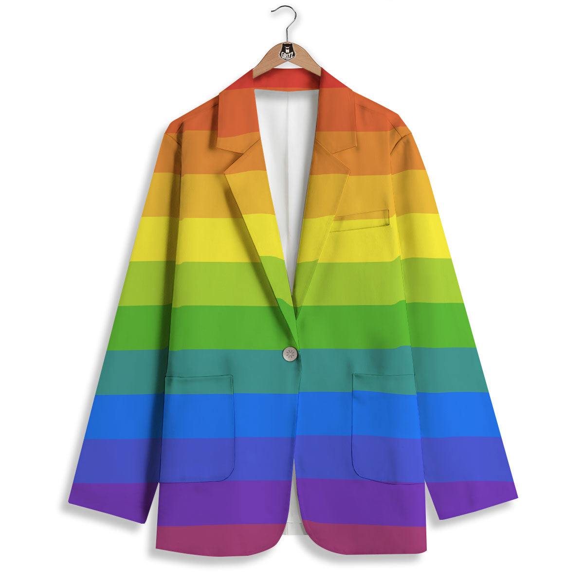 Rainbow Flag LGBT Pride Print Women's Blazer-grizzshop