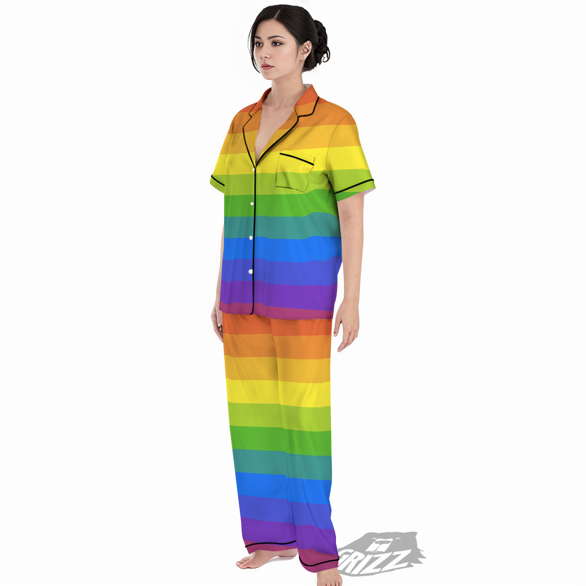 Rainbow Flag LGBT Pride Print Women's Pajamas Set-grizzshop