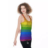 Rainbow Flag LGBT Pride Print Women's Racerback Tank Top-grizzshop