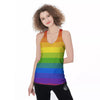Rainbow Flag LGBT Pride Print Women's Racerback Tank Top-grizzshop