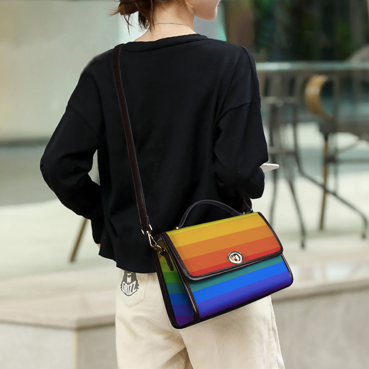 Rainbow Flag LGBT Pride Print Women's Satchel Bag-grizzshop