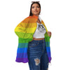 Rainbow Flag LGBT Pride Print Women's Sherpa Jacket-grizzshop