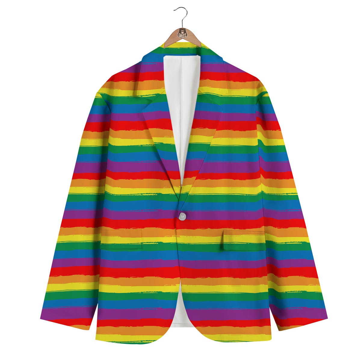 Rainbow Flag Lgbt Patterm Print Men's Blazer-grizzshop