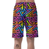 Rainbow Geometric Abstract Men's Shorts-grizzshop