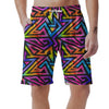 Rainbow Geometric Abstract Men's Shorts-grizzshop