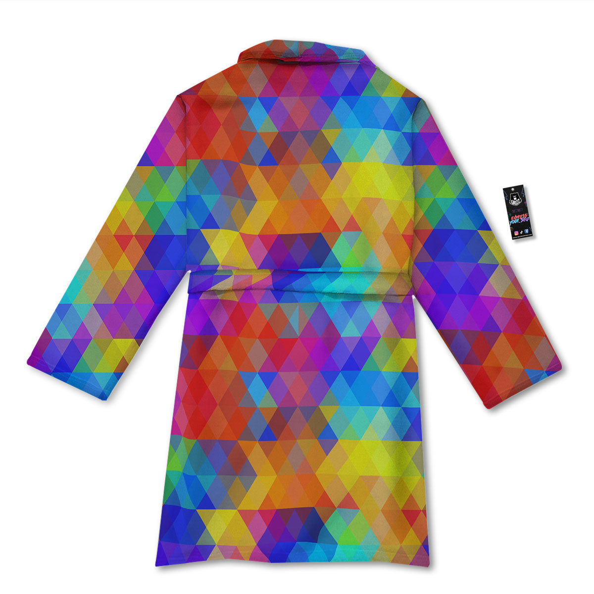 Rainbow Geometric Print Pattern Bathrobe-grizzshop